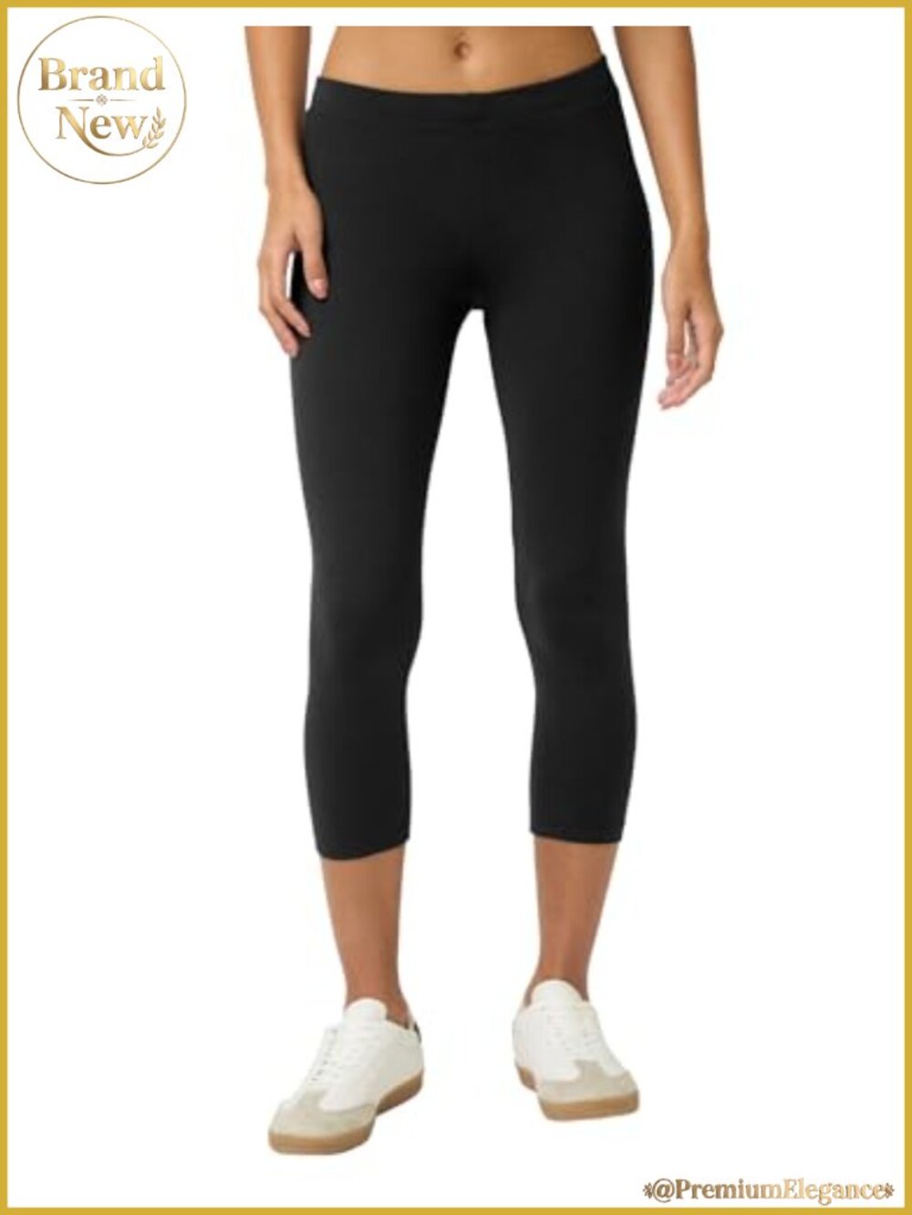 Women's Soft Cotton Capri Leggings High Rise Cropped Casual Pants